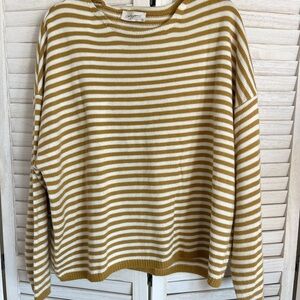 CJLA OS Mustard Striped Pullover Sweater